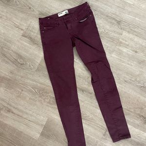 Garage Clothing Women's Red Jeans Bottom Leggings Size US - Large